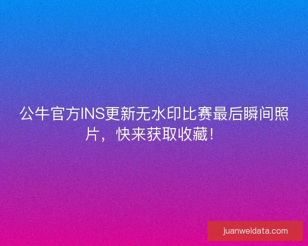 公牛官方INS更新无水印比赛最后瞬间照片，快来获取收藏！
